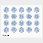 Sticker Rond Blue Shuan Xi (Feuille)