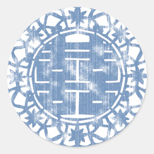 Sticker Rond Blue Shuan Xi (Devant)