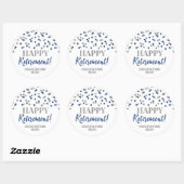 Sticker Rond Blue Silver Confetti joyeuse retraite (Feuille)