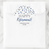 Sticker Rond Blue Silver Confetti joyeuse retraite (Sac)