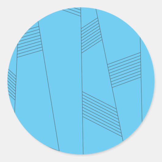 Sticker Rond Blue, simple, elegant, abstract line pattern (Devant)