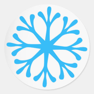 Sticker Rond Blue Snowflake Holiday Étiquettes/Stickers