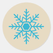 Sticker Rond Blue Snowflake Scandinave Design de Noël (Devant)