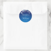 Sticker Rond Blue Sparkling Winter Wonderland Mariage (Sac)