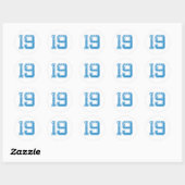 Sticker Rond Blue Sports Jerzee Numéro 19 (Feuille)