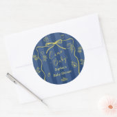 Sticker Rond Blue Stripes Italian Themed Ciao Baby  (Enveloppe)