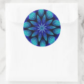 Sticker Rond Blue & Teal Petals Mandala (Sac)