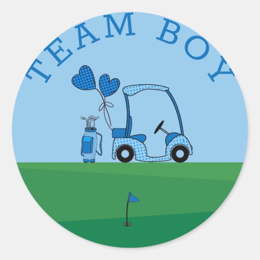 Sticker Rond Blue Team Boy Genre Reveillez Party Vote Golf (Devant)