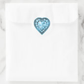 Sticker Rond Blue Topaz Gem Heart (Sac)