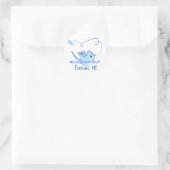 Sticker Rond Blue Twitter Bird Follow Me (Sac)