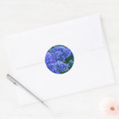 Sticker Rond Blue violet lilas romantique bleu floral photo (Enveloppe)