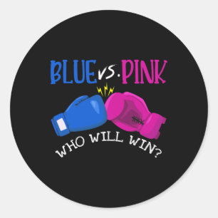Sticker Rond Blue Vs Pink qui gagnera le Genre Revevela Party B