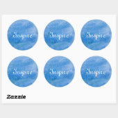 Sticker Rond Blue Watercolor (Feuille)