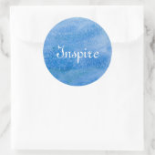 Sticker Rond Blue Watercolor (Sac)