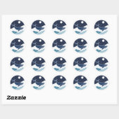 Sticker Rond Blue Whale Dream (Feuille)