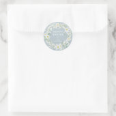 Sticker Rond Blue + White Floral Wreath Message de Pâques (Sac)