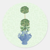 Sticker Rond Blue Willow Chinoiserie Topiary Ginger Jars (Devant)