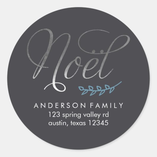 Sticker Rond Blue Winter Joy (Devant)