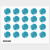 Sticker Rond Blue Winter Meadow - Joyeuses fêtes (Feuille)