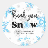 Sticker Rond Blue Winter Snowflake Merci Anniversaire (Devant)