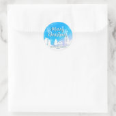 Sticker Rond Blue Winter Wonderland Joyeux Noël (Sac)
