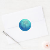 Sticker Rond Blue World Globe (Enveloppe)