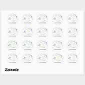 Sticker Rond Blue Yellow Science Molecules papeterie personnell (Feuille)