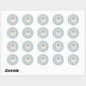 Sticker Rond Blue Yellow Stripes Cat (Feuille)