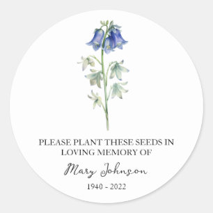 Sticker Rond Bluebell Memorial Funeral Seed Packet