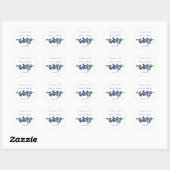 Sticker Rond Blueberries Blueberry Fruits Mariage Merci (Feuille)