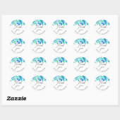 Sticker Rond Blueberries vous remercie. Mariage de baies de boi (Feuille)