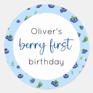 Sticker Rond Blueberry 1er anniversaire Berry First