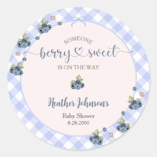 Sticker Rond Blueberry Berry Sweet Baby Baby shower garçon