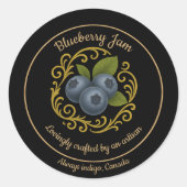 Sticker Rond Blueberry Dream – Artisan Jam Label (Devant)