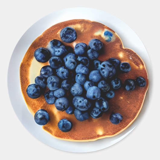 Sticker Rond Blueberry Pancakes Food (Devant)