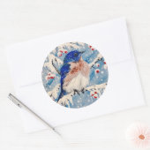 Sticker Rond Bluebird in Berries & Snow ❄️ ❄️ ❄️ (Enveloppe)