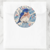 Sticker Rond Bluebird in Berries & Snow ❄️ ❄️ ❄️ (Sac)