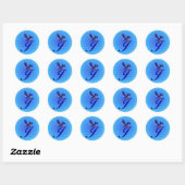 Sticker Rond Bluebird Monogram Initiale J Élégant (Feuille)