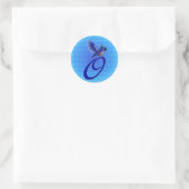 Sticker Rond Bluebird Monogram Initiale O Élégant (Sac)