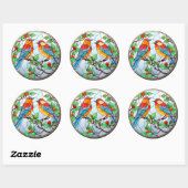 Sticker Rond Bluebirds en verre doux (Feuille)