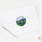 Sticker Rond Bluebonnet Blue Flower Texas texan Floral (Enveloppe)
