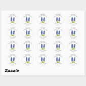 Sticker Rond Bluebonnets Mariée et chambre Rustique Mariage mod (Feuille)