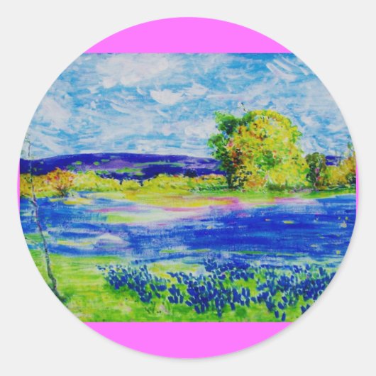 Sticker Rond bluebonnets pour toujours (Devant)