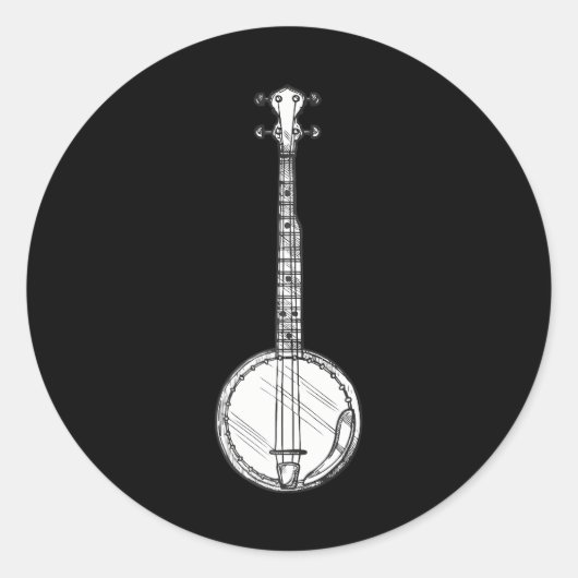 Sticker Rond Bluegrass Banjo (Devant)