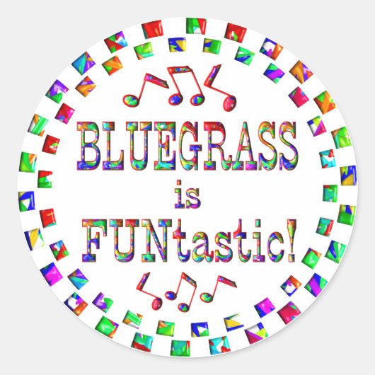 Sticker Rond Bluegrass est FUNtastic (Devant)
