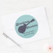 Sticker Rond Bluegrass Mandolin - Toutes les percussions dont v (Enveloppe)