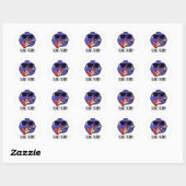 Sticker Rond Blues Berry Funky Fruit Pun (Feuille)