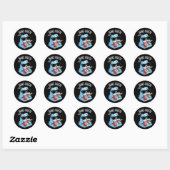 Sticker Rond Blues Fromage drôle Nourriture Pun Dark BG (Feuille)