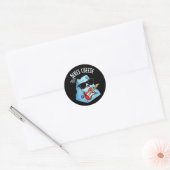 Sticker Rond Blues Fromage drôle Nourriture Pun Dark BG (Enveloppe)