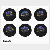 Sticker Rond Blues Harmonica Music Son Jazz Acoustique Cadeau (Feuille)